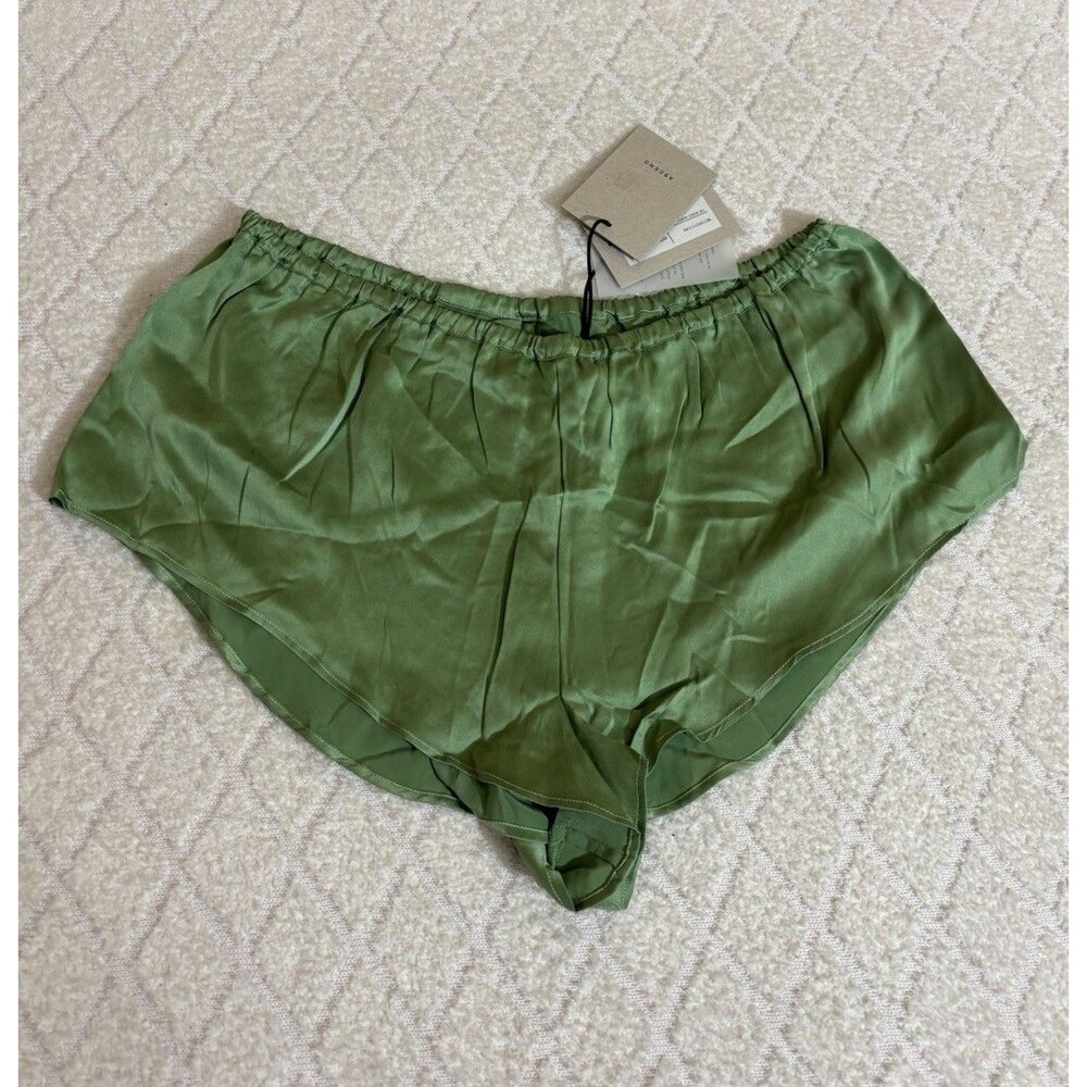 NWT Asceno Venice Sleep Shorts Jade Green 100% Silk Women’s Sleepwear Size L